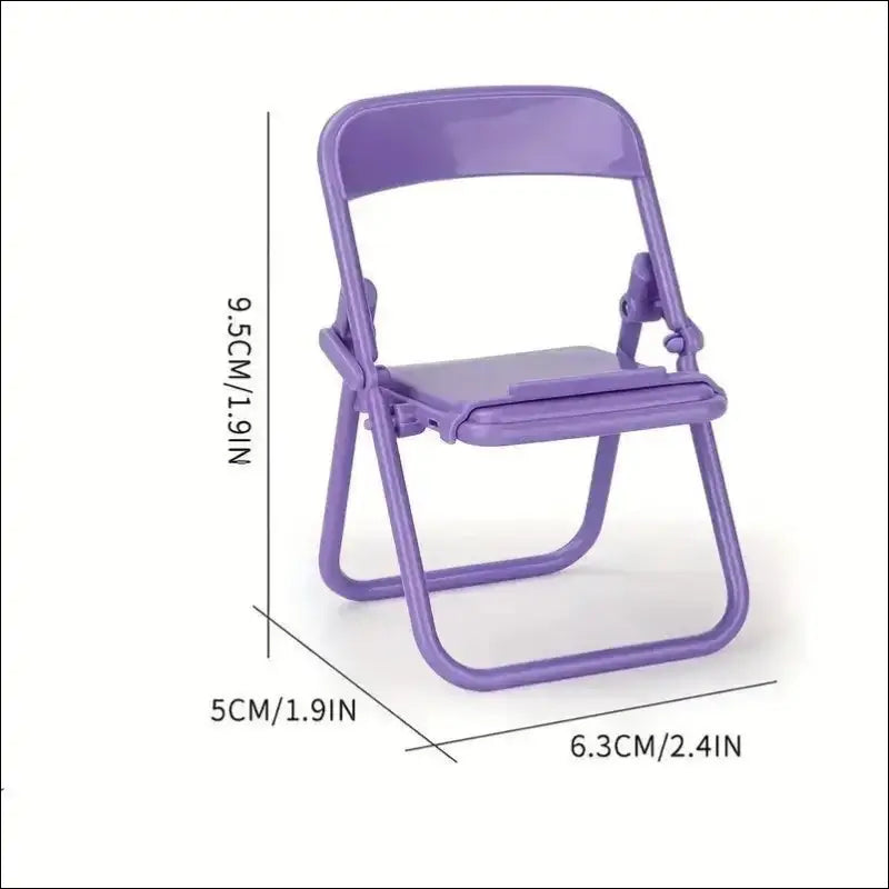 4pcs Cute Mini Chair Phone Stand – Creative Desktop Mobile Holder Foldable Lazy Drama for Decorative Ornaments