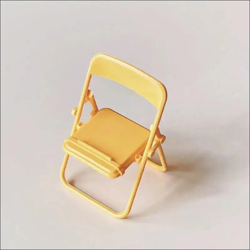4pcs Cute Mini Chair Phone Stand – Creative Desktop Mobile Holder Foldable Lazy Drama for Decorative Ornaments