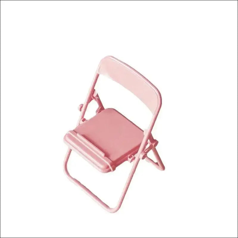 4pcs Cute Mini Chair Phone Stand – Creative Desktop Mobile Holder Foldable Lazy Drama for Decorative Ornaments