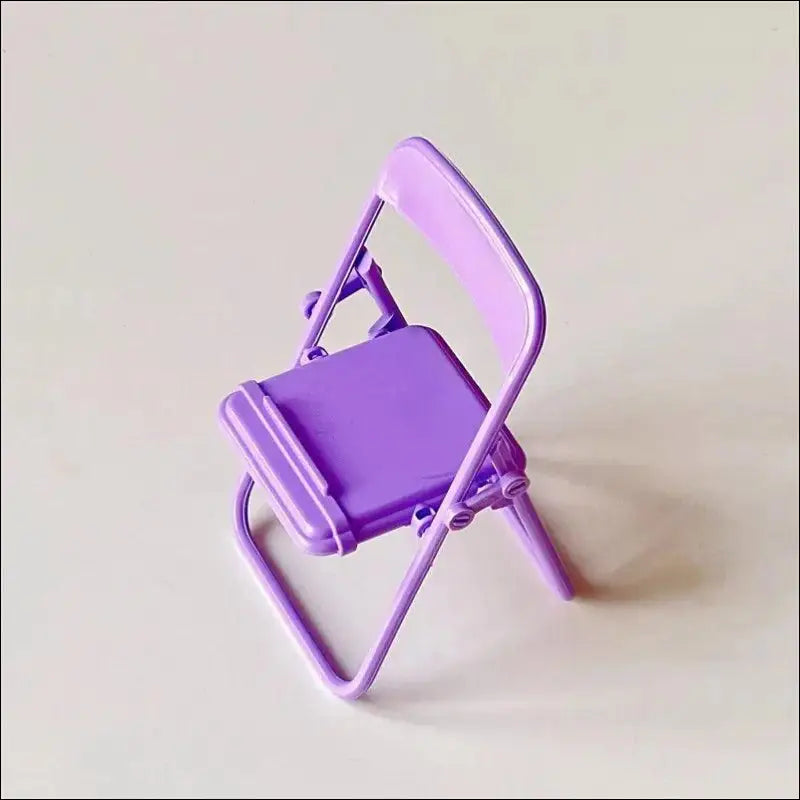 4pcs Cute Mini Chair Phone Stand – Creative Desktop Mobile Holder Foldable Lazy Drama for Decorative Ornaments