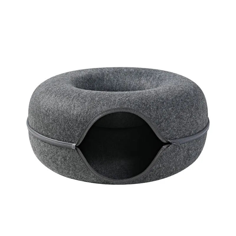 Round Woolen Cat Nest & Tunnel