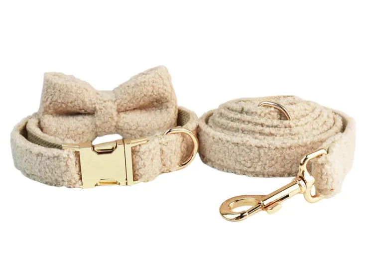 Minimalist Cream Pet Collar & Harness