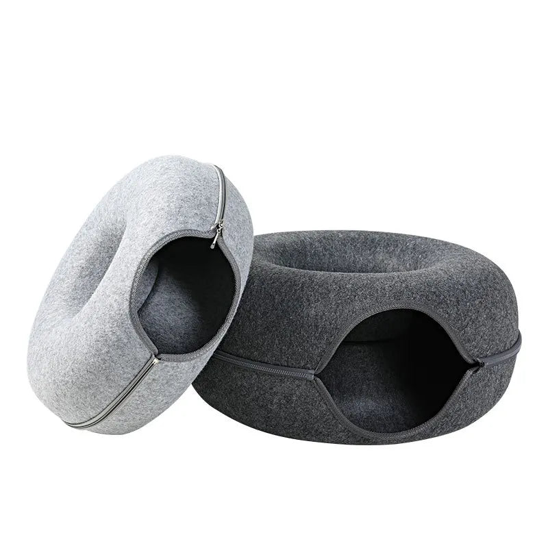 Round Woolen Cat Nest & Tunnel