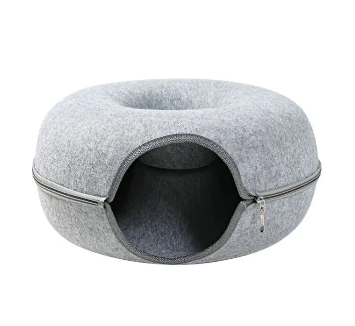 Round Woolen Cat Nest & Tunnel