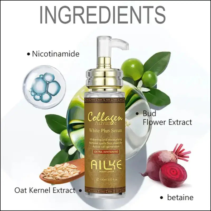 AILKE Skin Whitening Face Serum with Organic Collagen - Spot Reduction Moisturizing Lightening and Even Tone Body