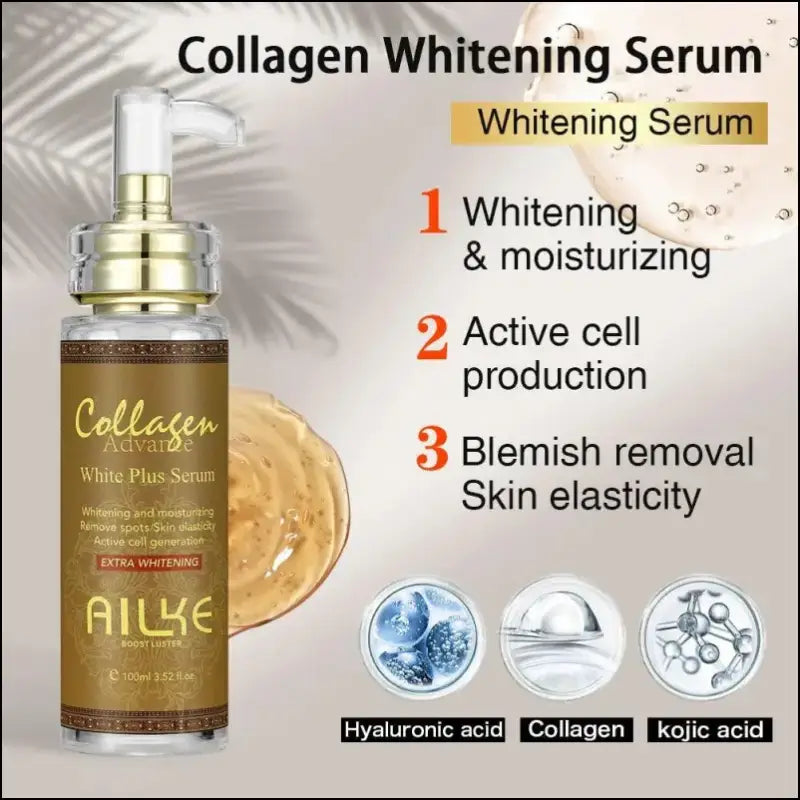 AILKE Skin Whitening Face Serum with Organic Collagen - Spot Reduction Moisturizing Lightening and Even Tone Body