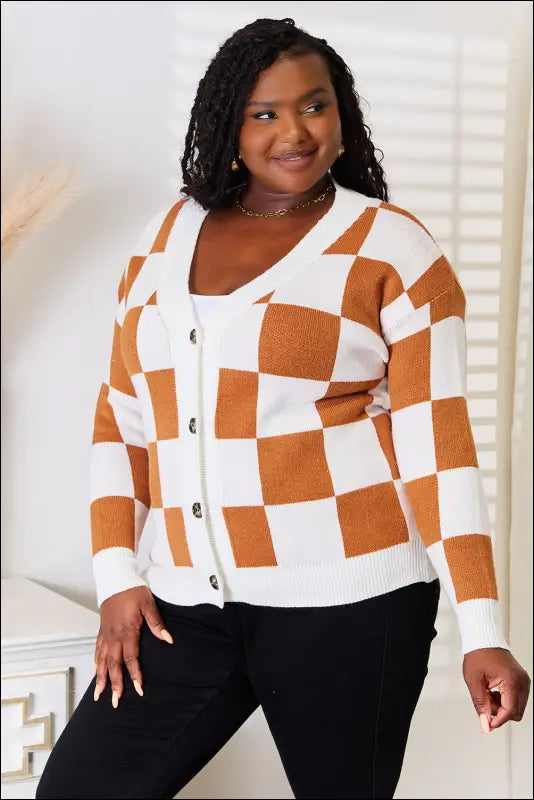 Angel Wings Double Take Button-Up V-Neck Dropped Shoulder Cardigan