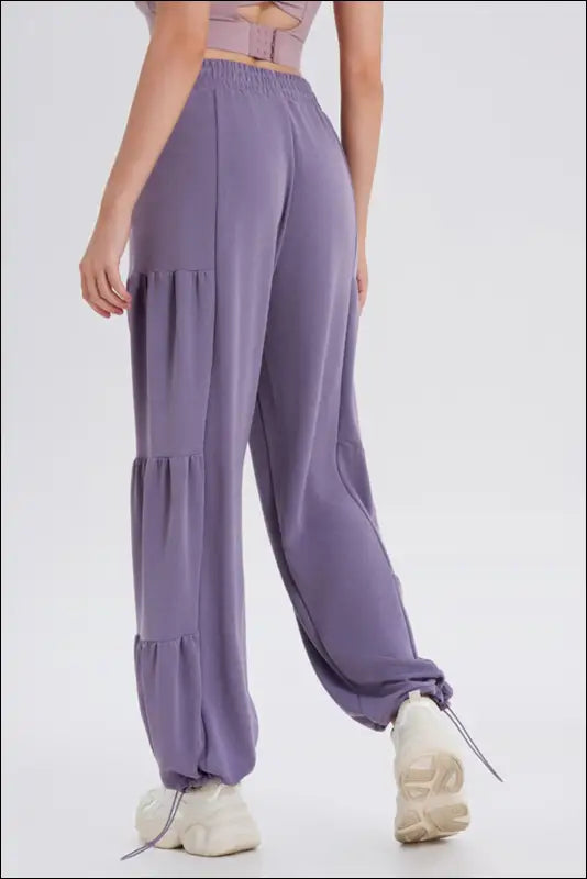 Basic Bae Drawstring Elastic Waist Ruched Joggers