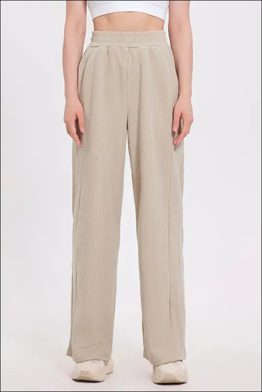 Basic Bae Elastic Waist Wide Leg Pants