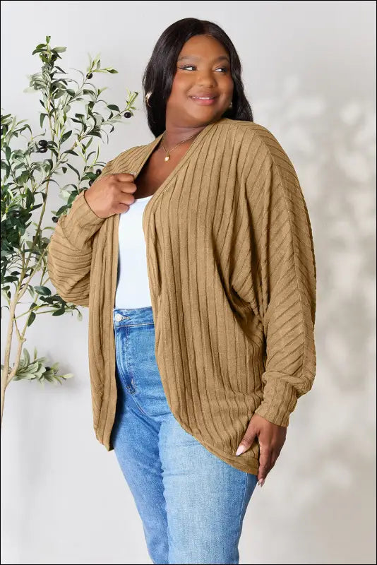 Basic Bae Full Size Ribbed Cocoon Cardigan