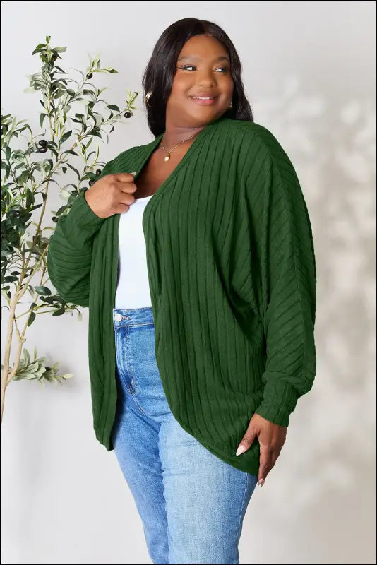 Basic Bae Full Size Ribbed Cocoon Cardigan