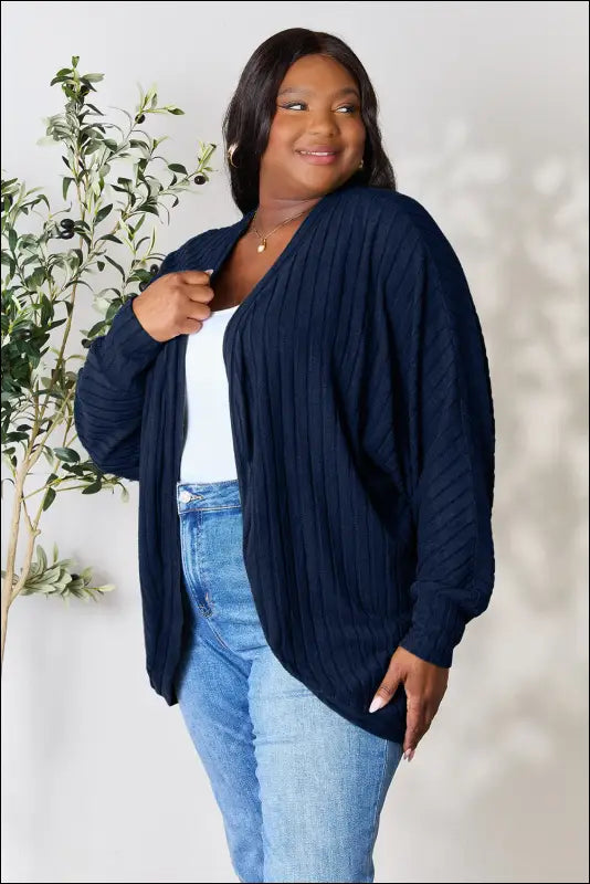 Basic Bae Full Size Ribbed Cocoon Cardigan