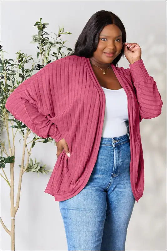 Basic Bae Full Size Ribbed Cocoon Cardigan