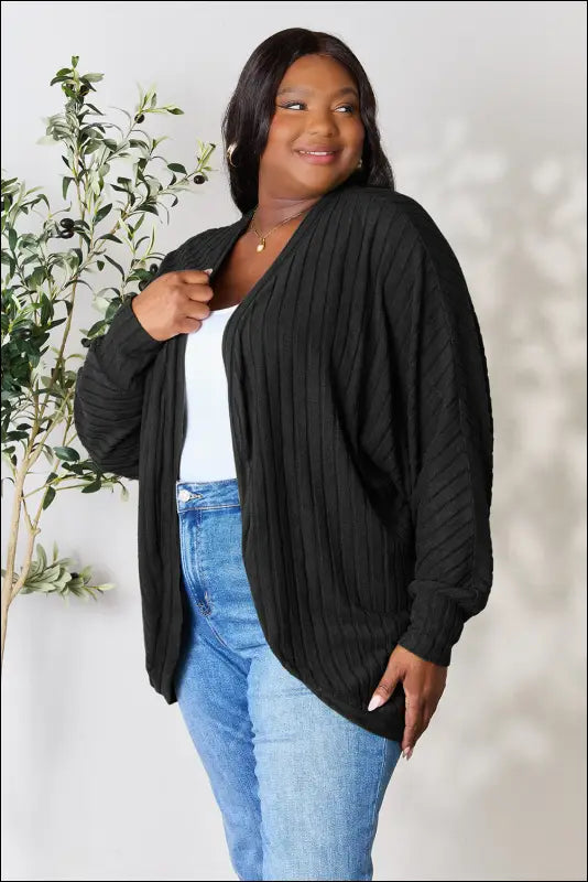 Basic Bae Full Size Ribbed Cocoon Cardigan