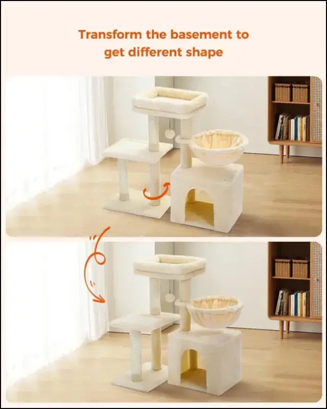 Cat Tree Tower for Indoor Cats with Scratching Posts Big Hammock & Removable Perch – 2 Styles Grey Activity - tree