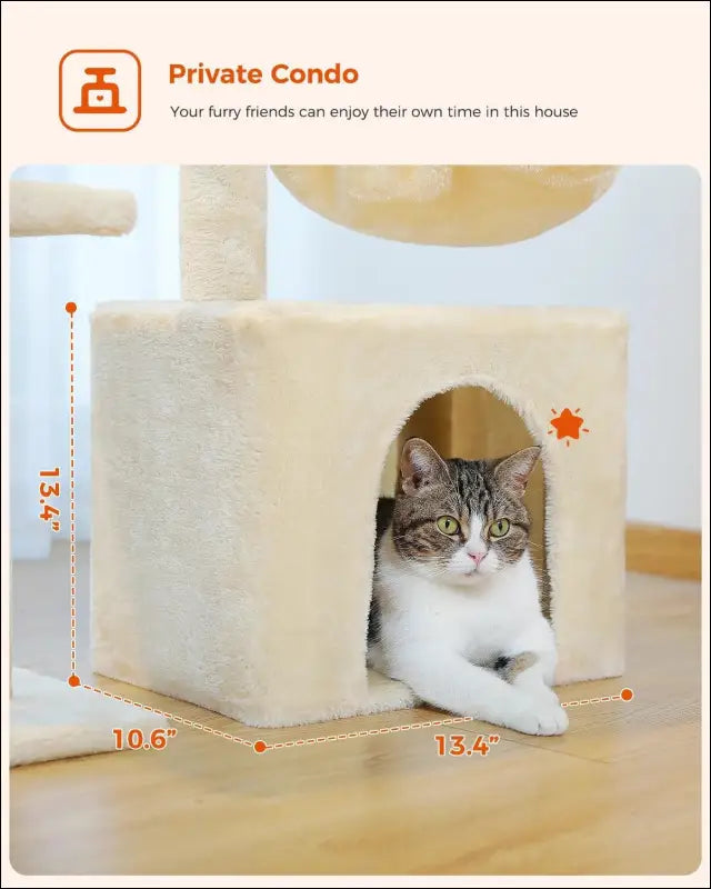 Cat Tree Tower for Indoor Cats with Scratching Posts Big Hammock & Removable Perch – 2 Styles Grey Activity - tree