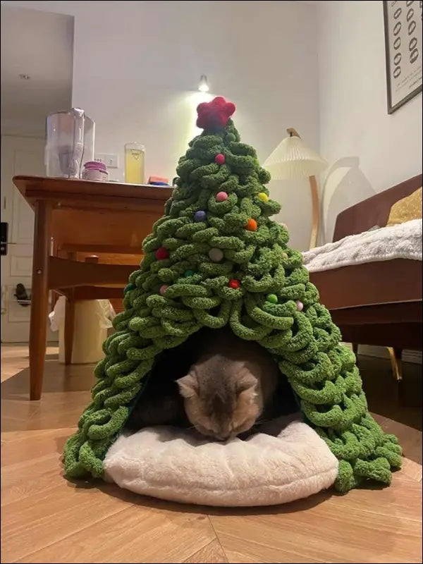 Christmas Tree Material Package Coarse Wool Woven Pet Nest - Base fabric stars cushion - Success