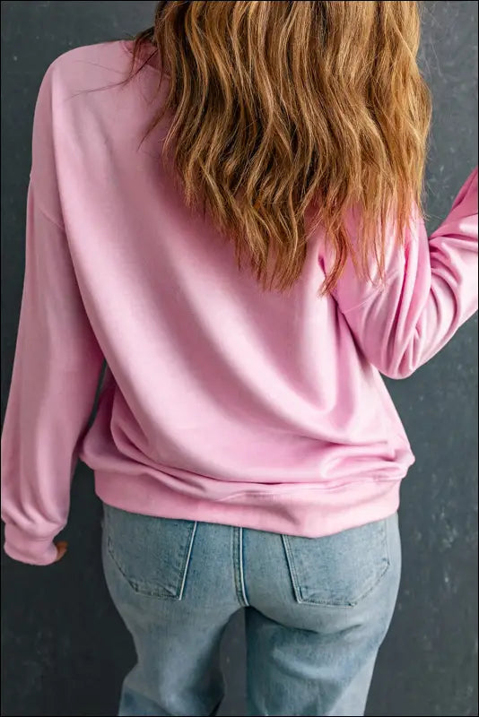 Contrast Heart Long Sleeve Sweatshirt