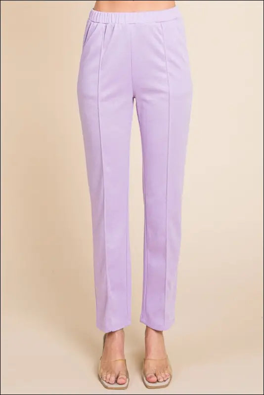 Culture Code Full Size Pin Tuck Detail Slim Pants