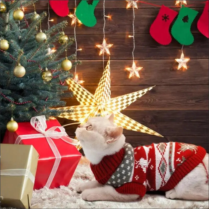 Cute Cat Sweater Costume - Winter Warm Pet Clothes for Cats Sphynx Pullover Cozy Apparel Gatos & Mascotas