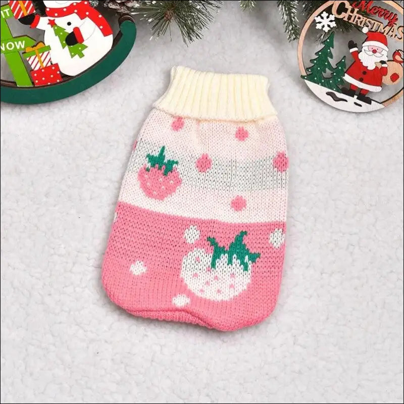 Cute Cat Sweater Costume - Winter Warm Pet Clothes for Cats Sphynx Pullover Cozy Apparel Gatos & Mascotas - Pink