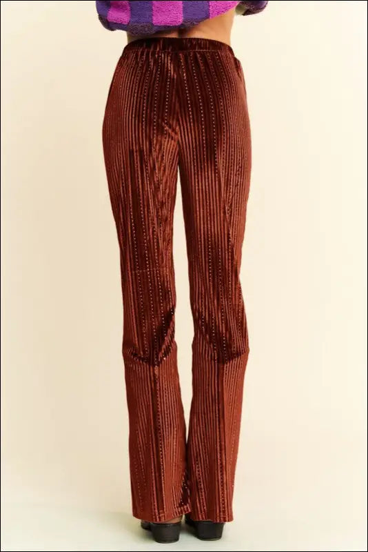 Davi & Dani Elastic Waist Knit Flare Pants
