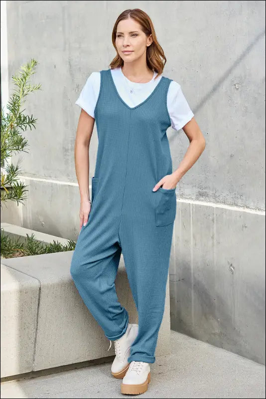 Double Take Full Size Sleeveless Straight Jumpsuit
