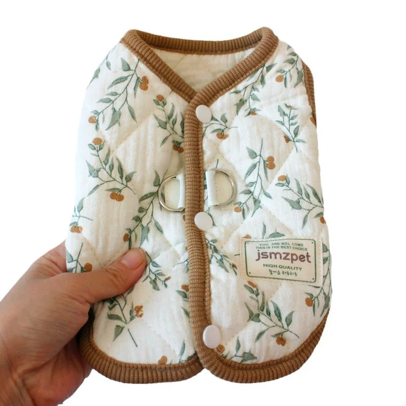 Pet Cozy Rabbit Print Velvet Coat