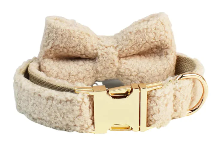 Minimalist Cream Pet Collar & Harness