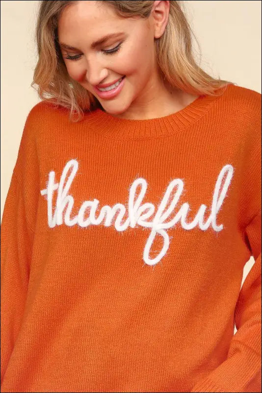 Haptics Full Size Metallic Glitter Embroidery Sweater