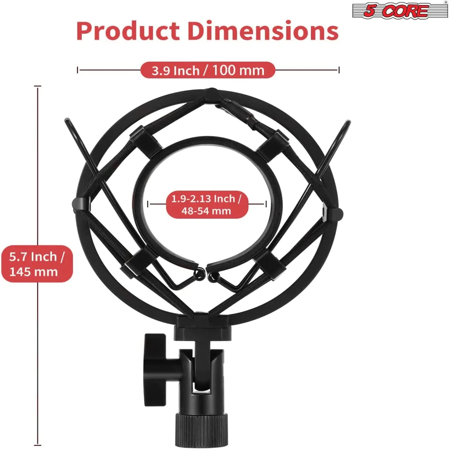 5Core Microphone Arm Stand Desk Suspension Boom Scissor Desktop Mic Holder w Pop Filter