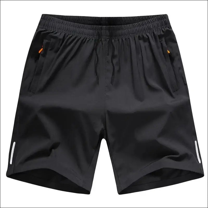 Men’s Summer Training Running Jogger Shorts with Pockets - Athletic Gym Workout M-8XL Big Size Performance - Black