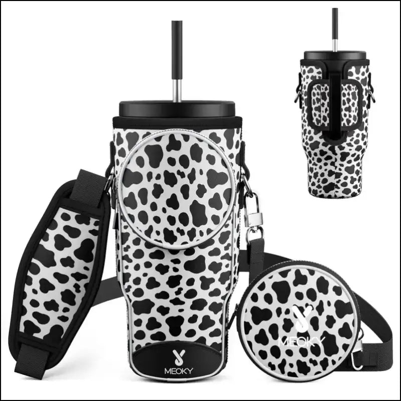 Meoky Pink Love Cup Sleeve | Reusable Portable Water Bottle Carrier for 40oz Large Capacity Cups | Fashionable Vacuum