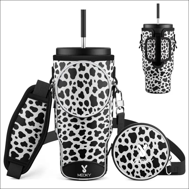 Meoky Pink Love Cup Sleeve | Reusable Portable Water Bottle Carrier for 40oz Large Capacity Cups | Fashionable Vacuum