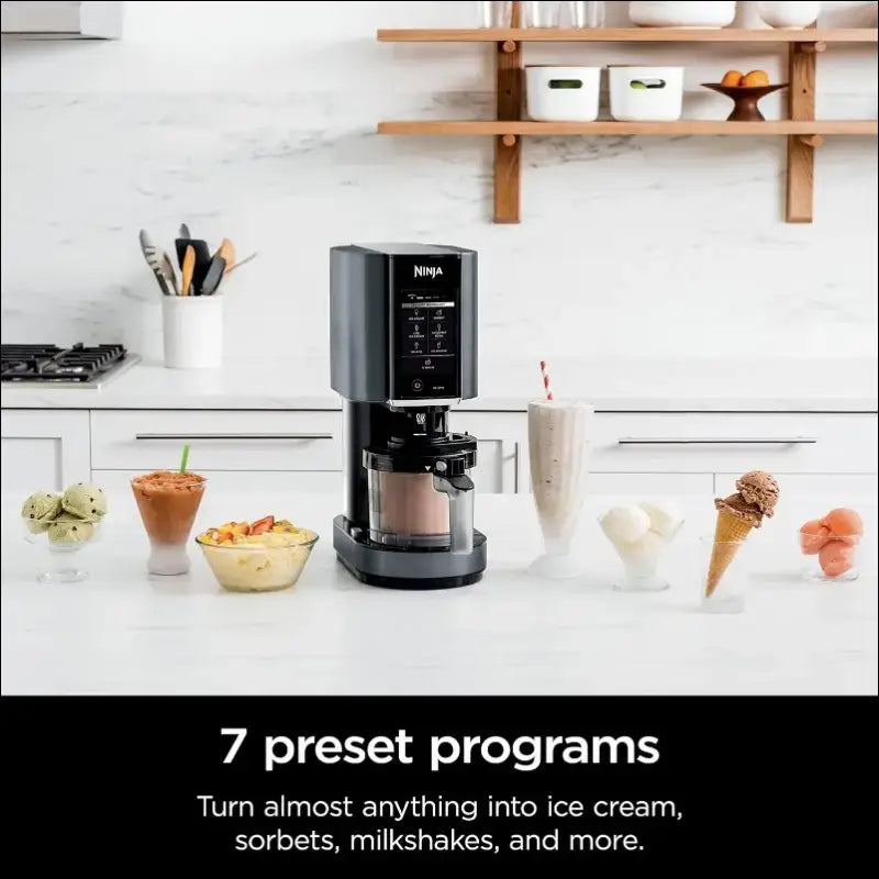Ninja NC299AMZ CREAMi Ice Cream Maker - Gelato Milkshakes Sorbet Smoothie Bowls & More with 7 One-Touch Programs Black