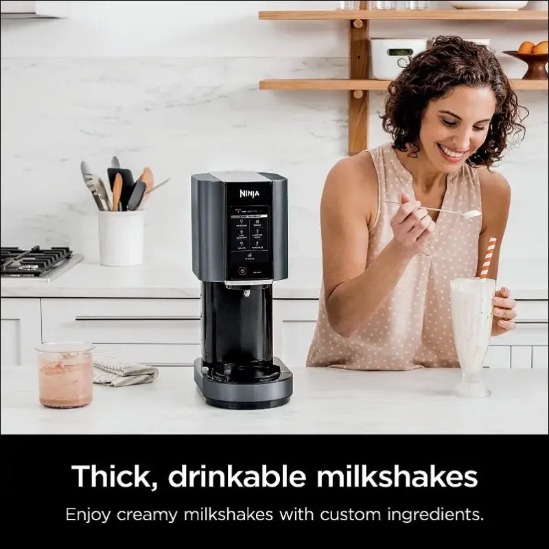 Ninja NC299AMZ CREAMi Ice Cream Maker - Gelato Milkshakes Sorbet Smoothie Bowls & More with 7 One-Touch Programs Black