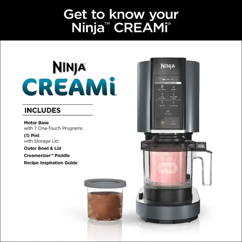 Ninja NC299AMZ CREAMi Ice Cream Maker - Gelato Milkshakes Sorbet Smoothie Bowls & More with 7 One-Touch Programs Black