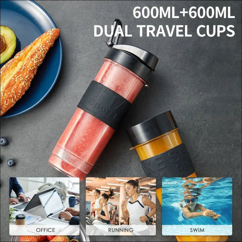 Personal Blender with 2 x 20oz Travel Bottles and Coffee Grinder Jar - Portable Smoothie - United States