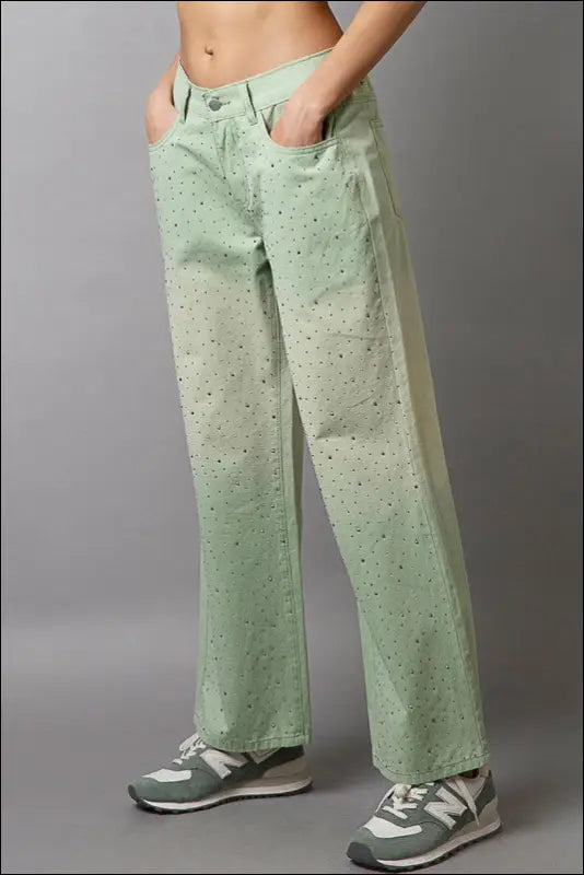 POL Embellishments Gradient Wide Leg Pants