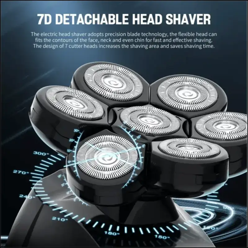 SEJOY 6-in-1 7D Head Shavers for Bald Men Electric Razor Waterproof Grooming Kit with Nose Hair Trimmer