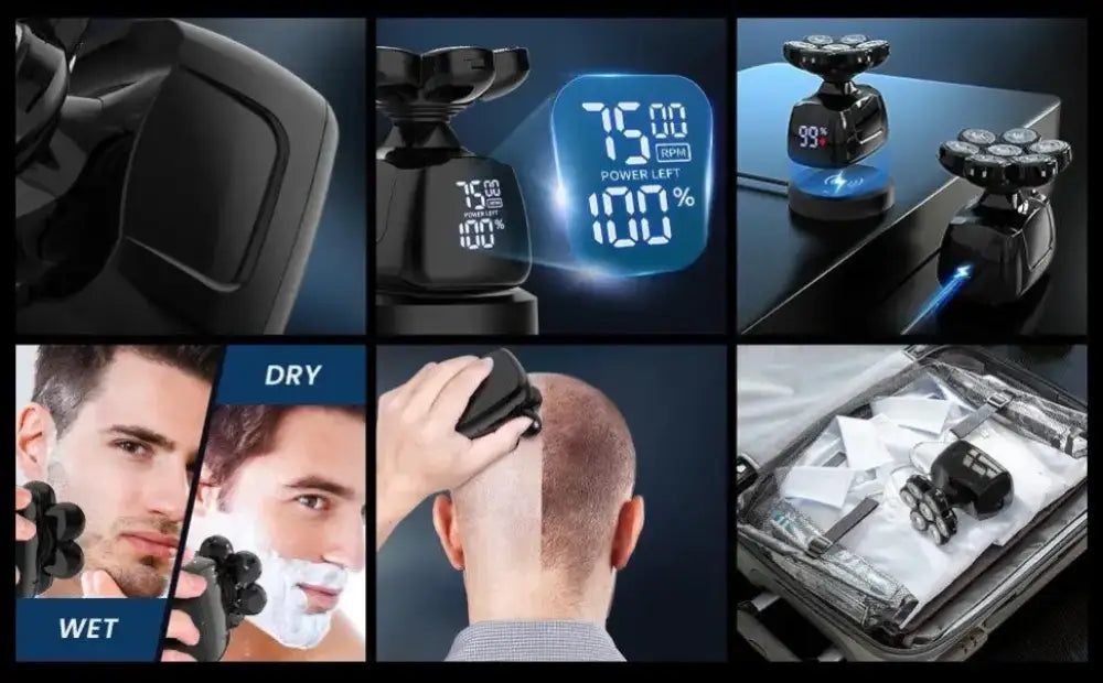SEJOY 6-in-1 7D Head Shavers for Bald Men Electric Razor Waterproof Grooming Kit with Nose Hair Trimmer
