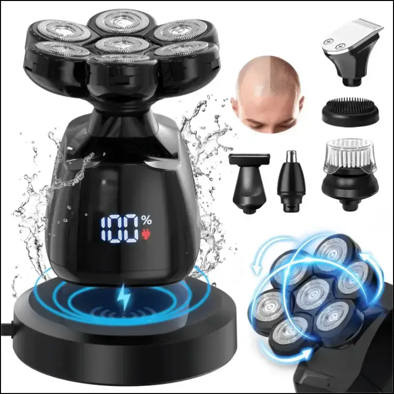 SEJOY 6-in-1 7D Head Shavers for Bald Men Electric Razor Waterproof Grooming Kit with Nose Hair Trimmer
