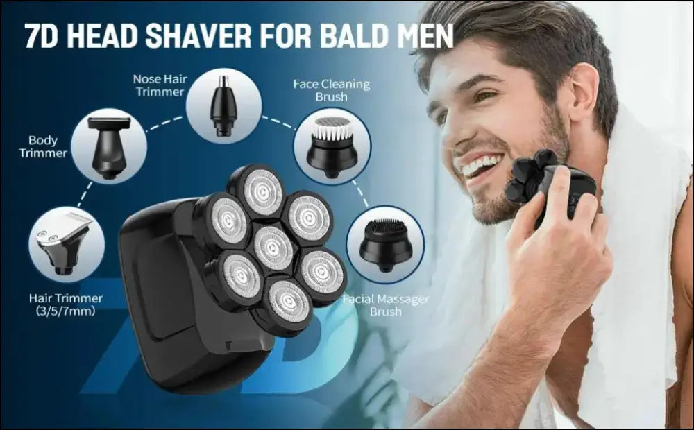 SEJOY 6-in-1 7D Head Shavers for Bald Men Electric Razor Waterproof Grooming Kit with Nose Hair Trimmer