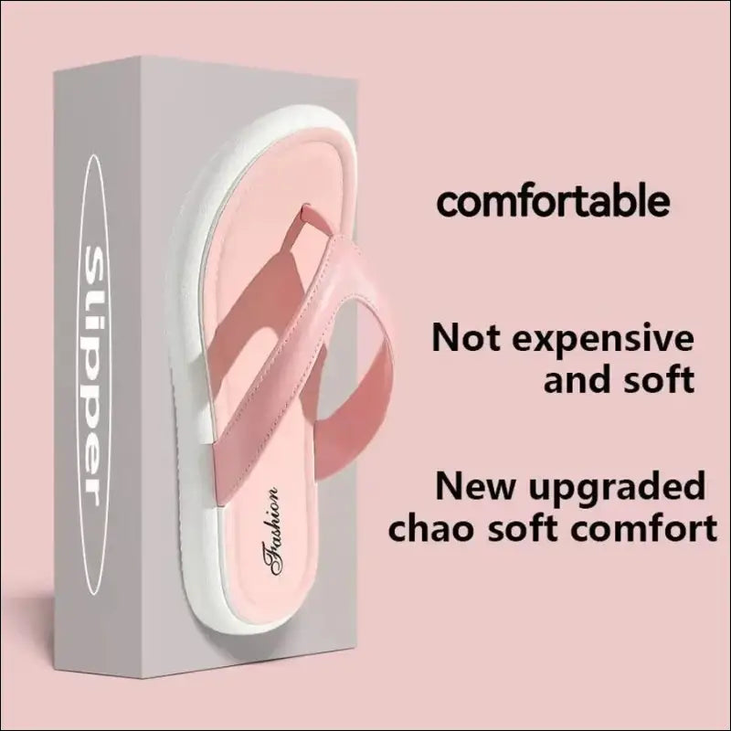 Soft Sole Platform Flip Flops for Women – Summer Beach Non-Slip Cloud Slippers Thick Clip Toe Bathroom Slides Sandals