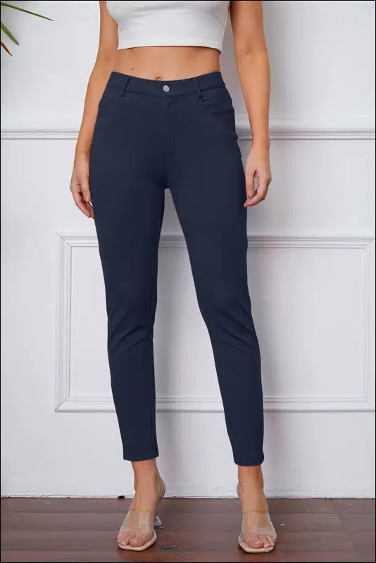 StretchyStitch Pants by Basic Bae - Dark Blue / S