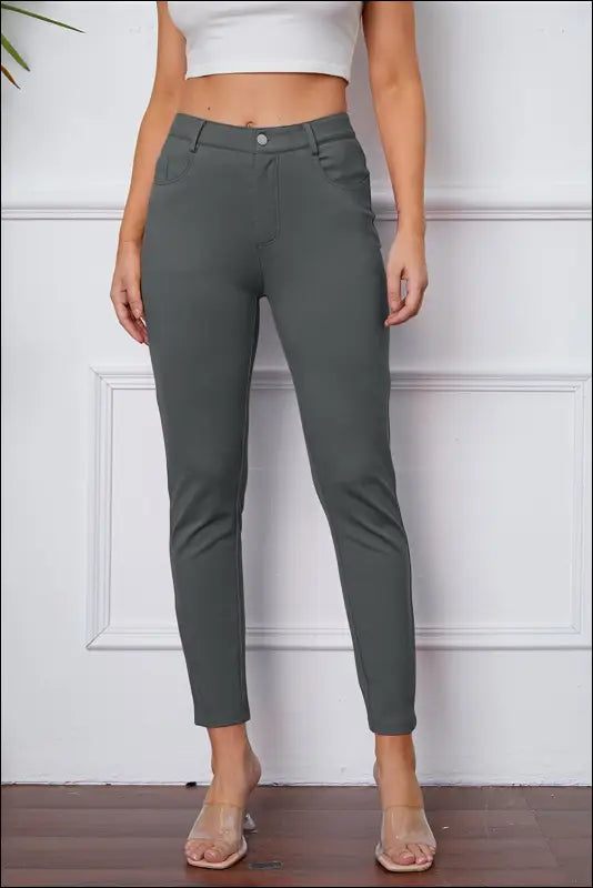 StretchyStitch Pants by Basic Bae - Dark Gray / S