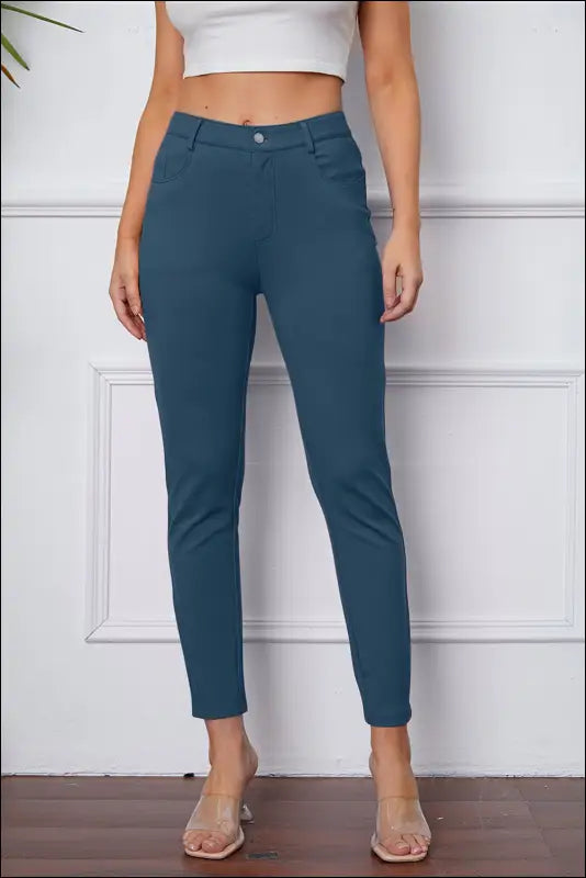 StretchyStitch Pants by Basic Bae - Dusty Blue / S