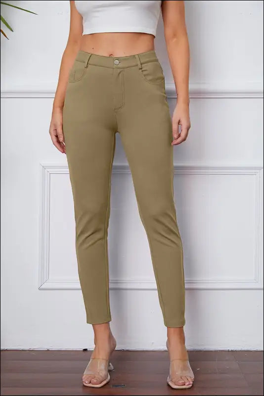 StretchyStitch Pants by Basic Bae - Khaki / S
