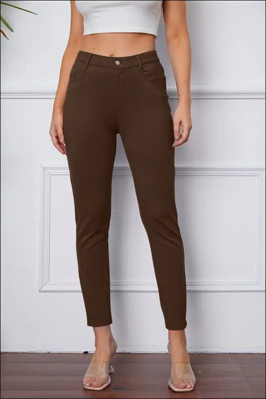 StretchyStitch Pants by Basic Bae - Mocha / S