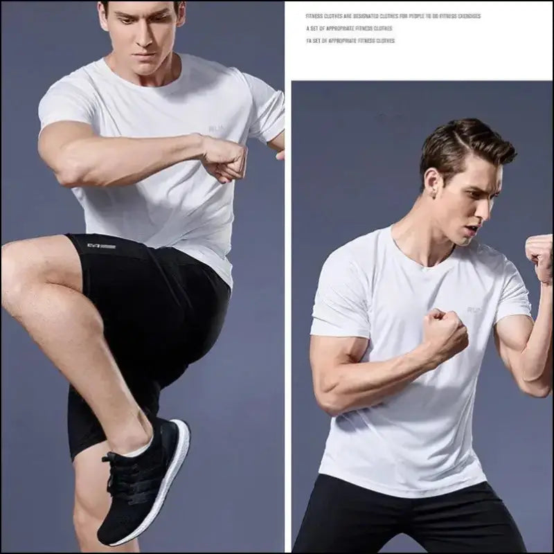 Summer Gym T-Shirt for Men Bodybuilding Short Sleeve Fitness Top Oversized Brazil Sports Jersey Quick Dry Men’s